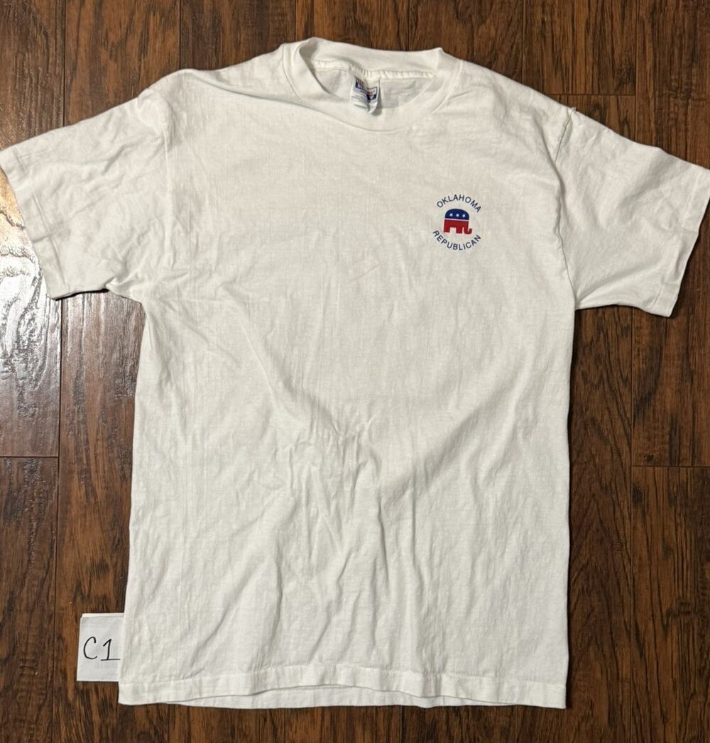 VTG 1996 Oklahoma Republican GOP Capitol Gang Political T-Shirt Hanes Beefy-T M